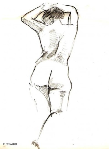 Dessin intitulée "Pose - 5" par Elsa Renaud, Œuvre d'art originale