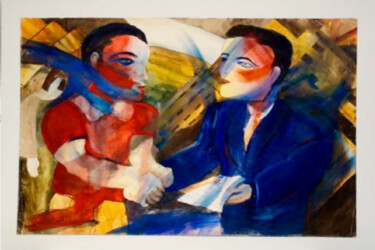 Pintura titulada "El acuerdo" por Elsa Russi, Obra de arte original, Acuarela