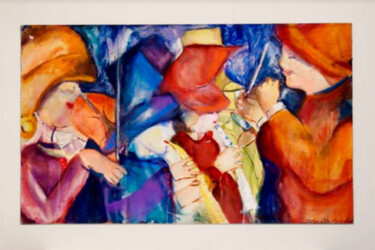 Картина под названием "Concierto de flautas" - Elsa Russi, Подлинное произведение искусства, Акварель