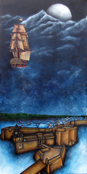 Peinture intitulée "rêve d'une nuit à c…" par Elsa Keumurian, Œuvre d'art originale, Acrylique