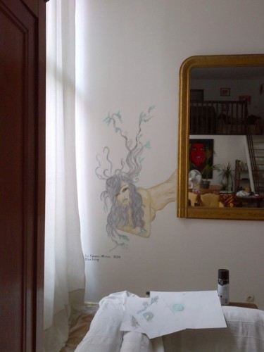 Peinture intitulée "femme-miroir-elsa-l…" par Elsa Levy, Œuvre d'art originale