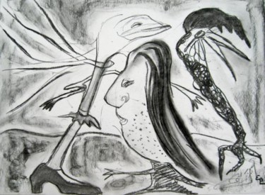 Dibujo titulada "Tango" por Elsa Lores, Obra de arte original