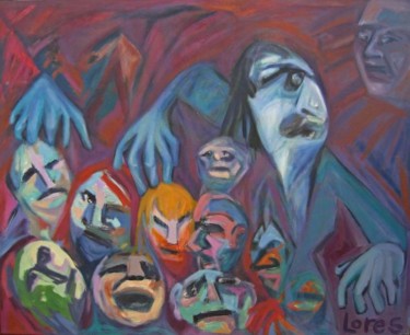 Pintura titulada "Nosotros y los Mons…" por Elsa Lores, Obra de arte original