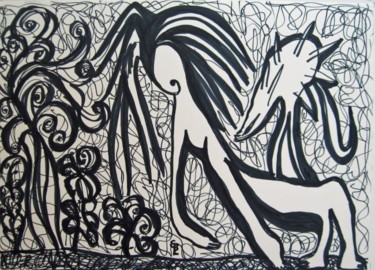 Dibujo titulada "Magia" por Elsa Lores, Obra de arte original