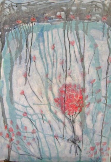 Pintura titulada "Lluvia de Flores /…" por Elsa Lores, Obra de arte original