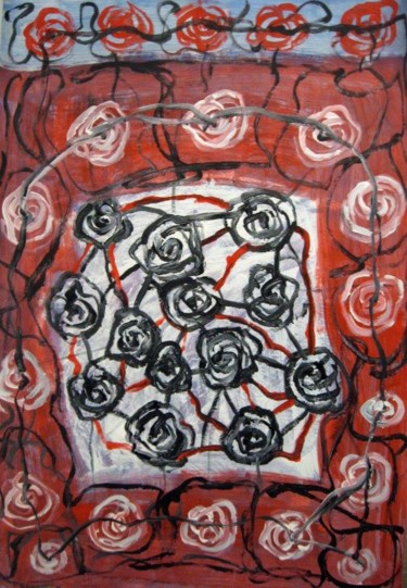 Pintura titulada "Flores encadenadas" por Elsa Lores, Obra de arte original