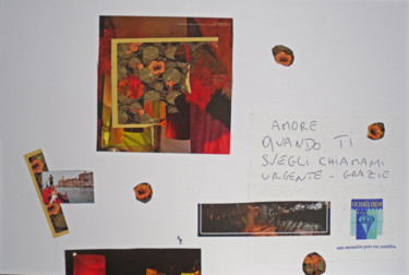 Collages titulada "Mensaje" por Elsa Lores, Obra de arte original