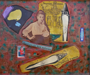 Collages titulada "Valores" por Elsa Lores, Obra de arte original