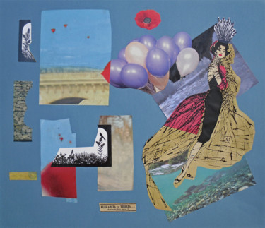 Collages titulada "Cambio climatico" por Elsa Lores, Obra de arte original