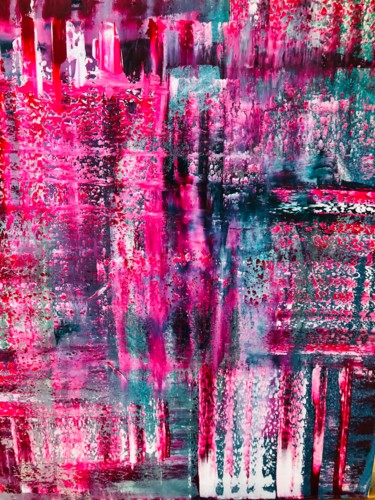 Peinture intitulée "When magenta and Gr…" par Lila, Œuvre d'art originale, Acrylique