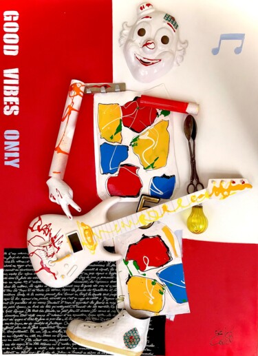 Malerei mit dem Titel "The Clown" von Else, Original-Kunstwerk, Glasmalerei