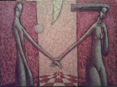 Картина под названием "Влюбленные" - Elshen, Подлинное произведение искусства, Масло