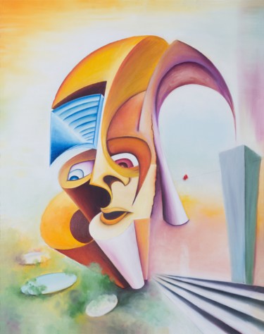 Pintura intitulada "Homem Pensador" por Valdomiro Cocev, Obras de arte originais, Óleo