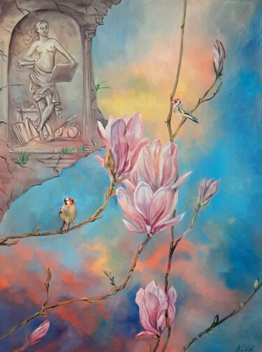 Malarstwo zatytułowany „Spring time - oil p…” autorstwa Elva Polyakova, Oryginalna praca, Olej