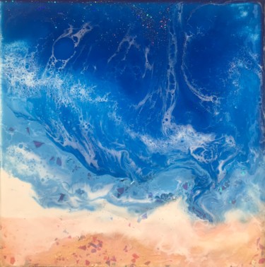 Malerei mit dem Titel "Glittery seashore" von Elverina Hidayat, Original-Kunstwerk