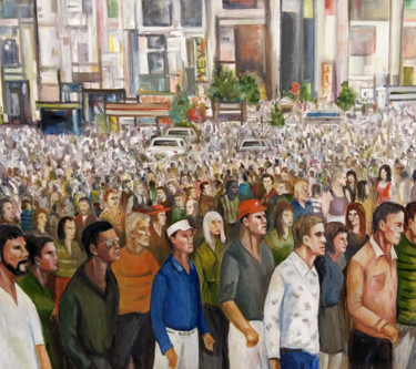 Картина под названием "People. Without sou…" - Victor Vinogradov, Подлинное произведение искусства, Масло