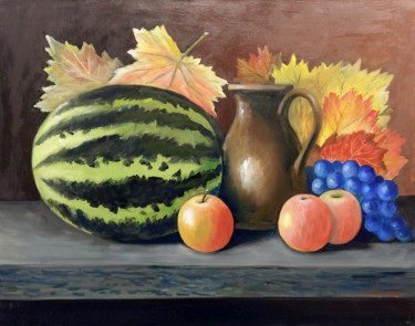 Картина под названием "Autumn still life.…" - Victor Vinogradov, Подлинное произведение искусства, Масло