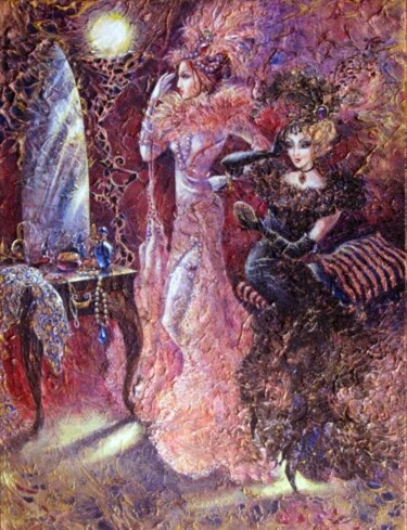 Schilderij getiteld "Boudoir" door Elvira Baranova, Origineel Kunstwerk, Anders