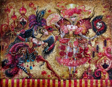 Pittura intitolato "Spirits of the Masq…" da Elvira Baranova, Opera d'arte originale