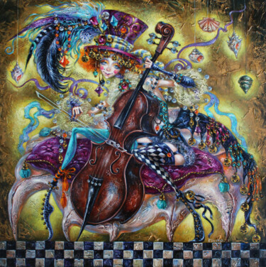 Peinture intitulée "Melody of the Shells" par Elvira Baranova, Œuvre d'art originale, Huile