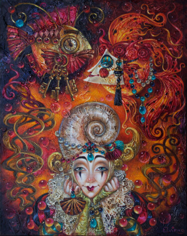 Картина под названием "Beautiful illusions" - Elvira Baranova, Подлинное произведение искусства, Масло Установлен на Деревян…