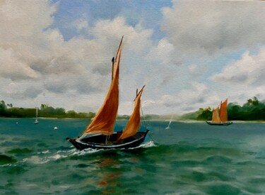 Schilderij getiteld "Sailing" door Elvira Sultanova, Origineel Kunstwerk, Olie