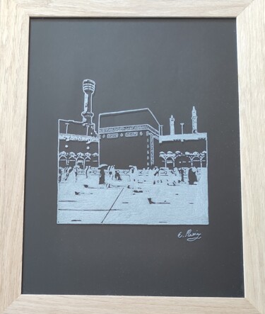 Peinture intitulée "La Mecque" par Elvira Tragaj, Œuvre d'art originale, Gravure