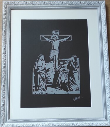 Printmaking titled "Jésus Christ*" by Elvira Tragaj, Original Artwork, Engraving