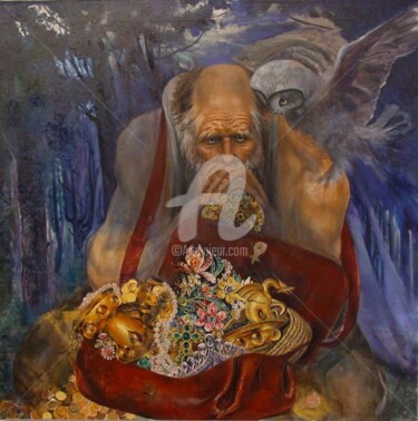 Painting titled "Spirit of Gold" by Elvira Arkan, Original Artwork