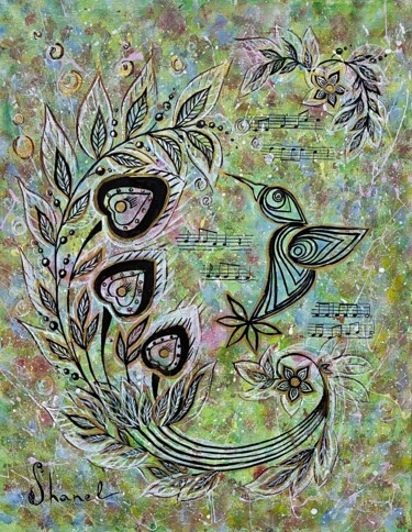 Drawing titled "Hummingbird" by Elvira Kamaletdinova, Original Artwork, Acrylic