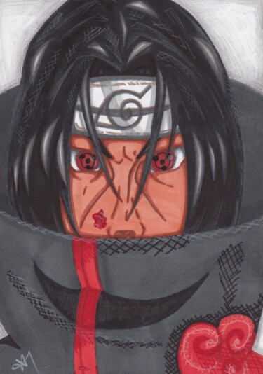 Tekening getiteld "Itachi Uchiwa de Na…" door Elvire Lana, Origineel Kunstwerk, Potlood