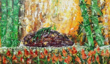 Pittura intitolato "Kingdom of nature" da Elwira Bernaciak, Opera d'arte originale, Acrilico Montato su Telaio per barella i…