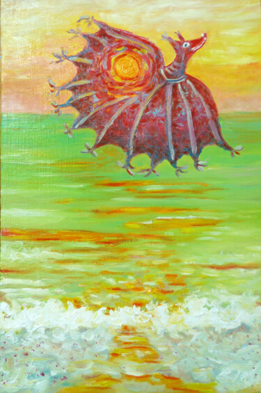 Schilderij getiteld "Nad morzem" door Elżbieta Goszczycka, Origineel Kunstwerk, Olie