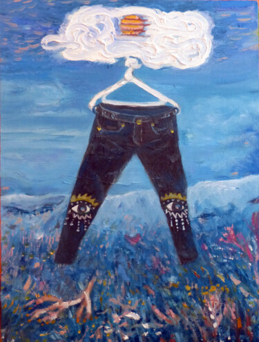 Pintura titulada "Moje spodnie" por Elżbieta Goszczycka, Obra de arte original, Oleo