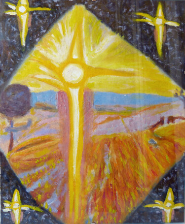 Pittura intitolato "The Sun by Wojciech…" da Elżbieta Goszczycka, Opera d'arte originale, Olio