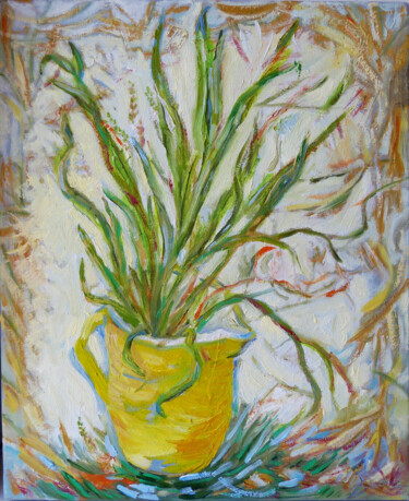 Pintura intitulada "Wiotkość trawy" por Elżbieta Goszczycka, Obras de arte originais, Óleo