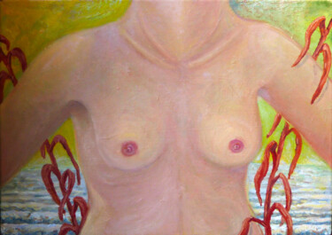 Pintura titulada "Female nude for sale" por Elżbieta Goszczycka, Obra de arte original, Oleo