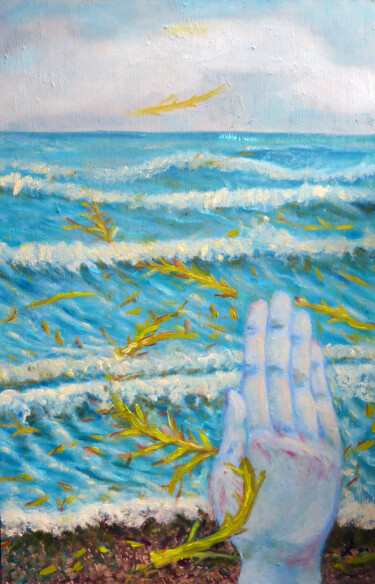 Malarstwo zatytułowany „Morze nieczynne” autorstwa Elżbieta Goszczycka, Oryginalna praca, Olej