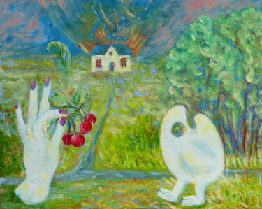 Peinture intitulée "The Artist's House" par Elżbieta Goszczycka, Œuvre d'art originale, Huile