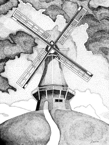 Desenho intitulada "Holland" por Elzem, Obras de arte originais, Tinta