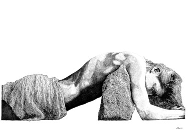 Σχέδιο με τίτλο "STONE" από Elzem, Αυθεντικά έργα τέχνης, Μελάνι