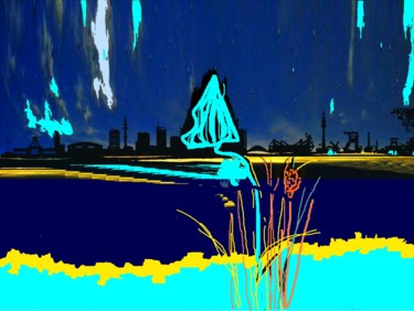 Digitale Kunst mit dem Titel "Fensterblume" von Emivita, Original-Kunstwerk, Digitale Malerei