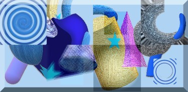 Digitale Kunst getiteld "Grafik blau karree" door Emivita, Origineel Kunstwerk, Digitaal Schilderwerk