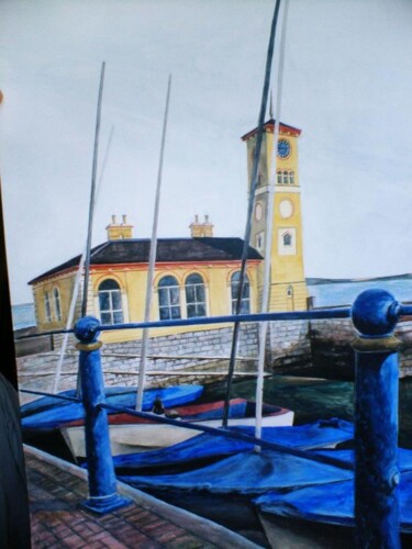 Painting titled "Boats in Cobh, Co.C…" by Ema Gervike, Original Artwork