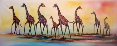 The Beautiful Family Pittura intitolato "The Beautiful Family" da Ema Kato, Opera d'arte originale, Acrilico