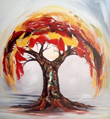 Painting titled "The tree of Love" by Ema Kato, Original Artwork, Acrylic