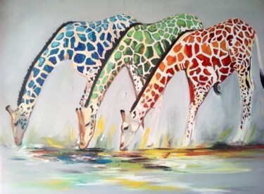 Картина под названием "Colorful and peacef…" - Ema Kato, Подлинное произведение искусства, Акрил