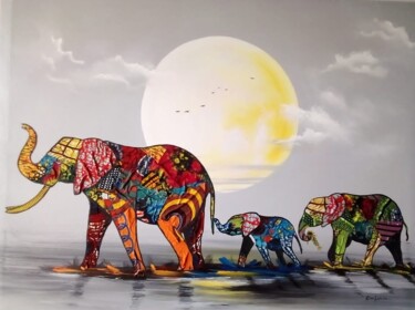 Pintura intitulada "Sunset Walk" por Ema Kato, Obras de arte originais, Acrílico