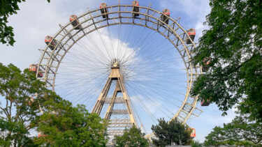 Photography titled "Prater with Ferris…" by Emaga Travels By Emaga Art, Original Artwork, Digital Photography