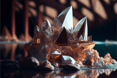 Digitale Kunst mit dem Titel "Sydney Opera House.…" von Emaga Travels By Emaga Art, Original-Kunstwerk, KI-generiertes Bild
